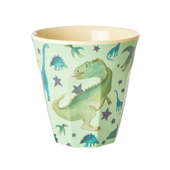 Medium Melamine Cup - Sage Green - Dinosaurs Print