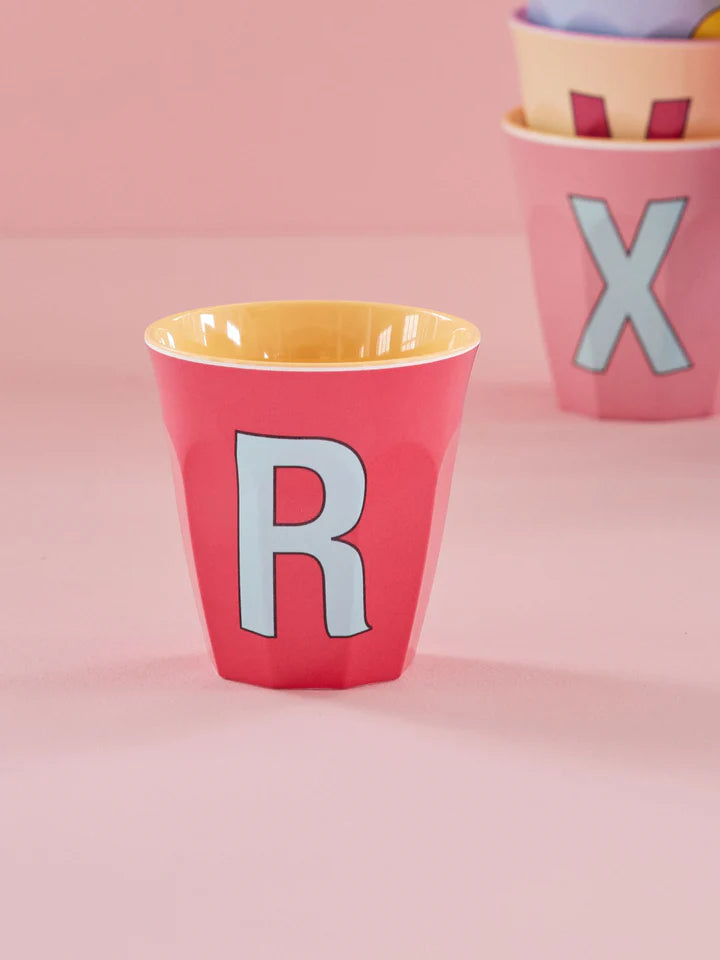 Melamine Cup with the Letter R - Red Kiss - Medium - 250 ml