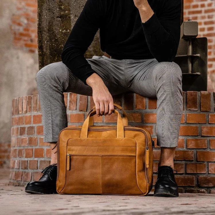 Laptopbag large 17"  Cognac