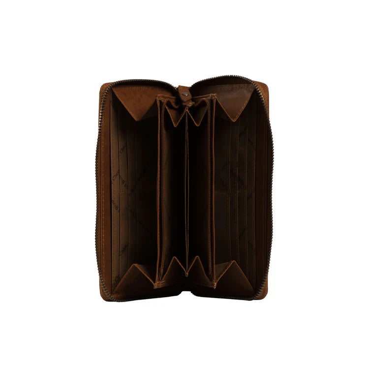 Wallet zipper  Cognac