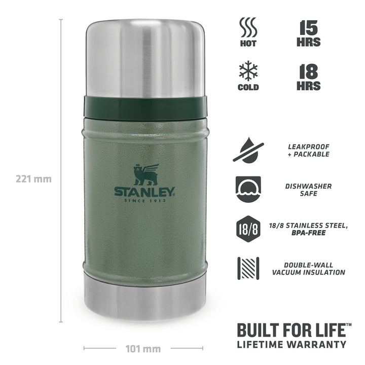 The Legendary Food Jar .7L / 24oz Hammertone Green