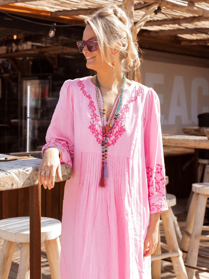 Place Du Soleil Pink Embroidered