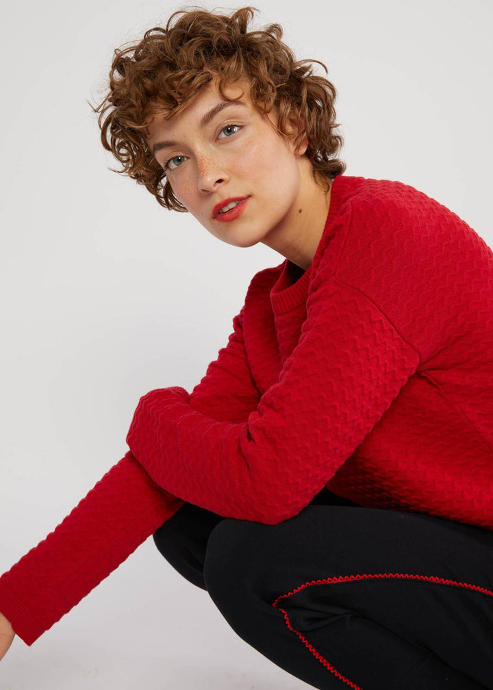 Chic Promenade passionate red knit