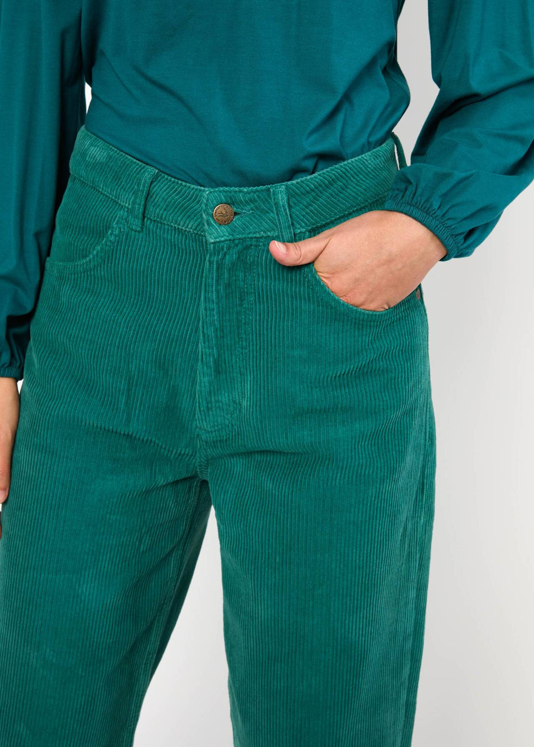 High Waist Olotte atlantic teal corduroy