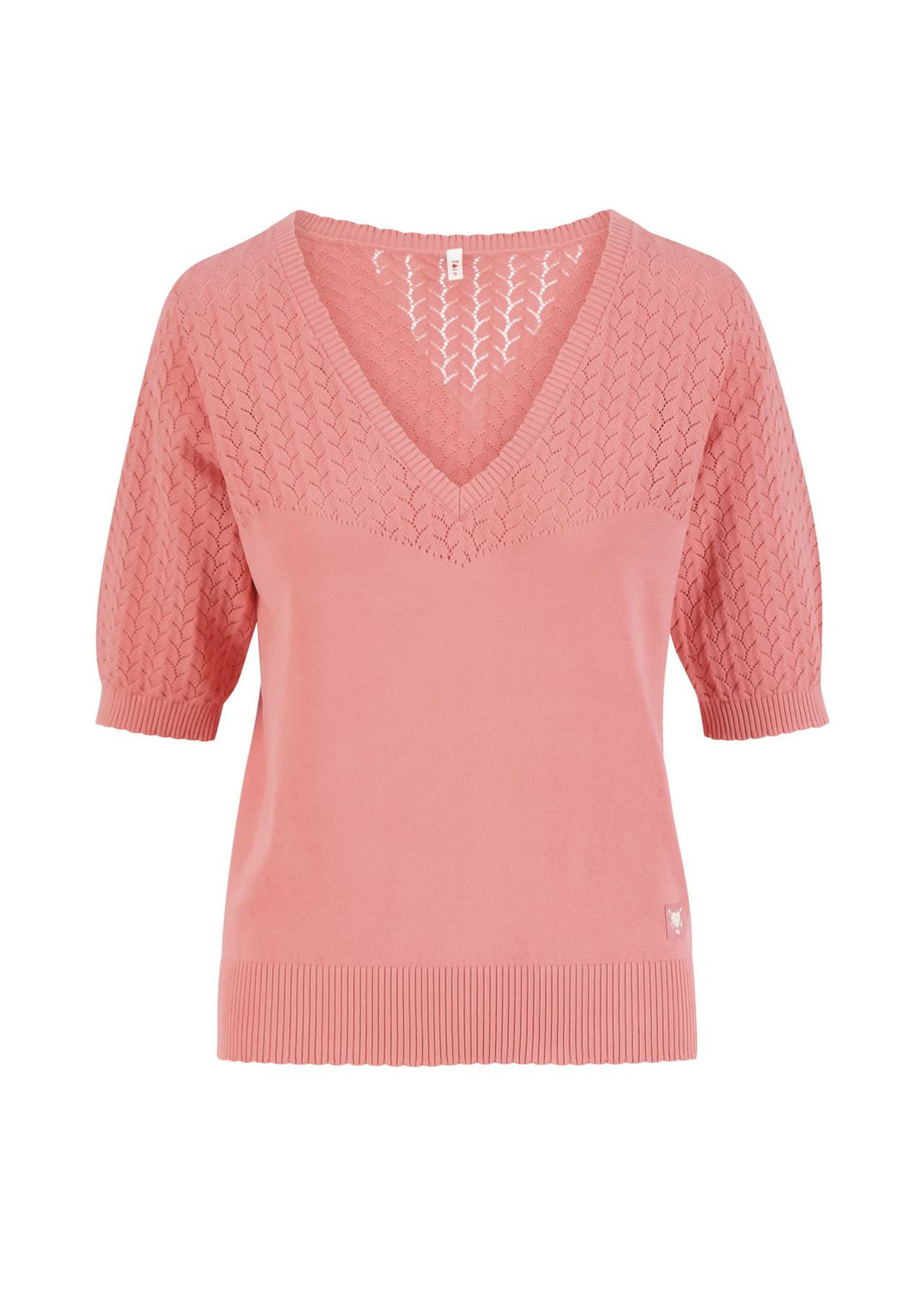 Pretty Preppy Crewneck pink pigtail knit