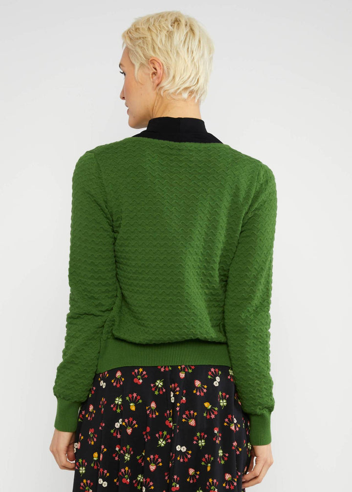 Save the Brave mushroom green knit