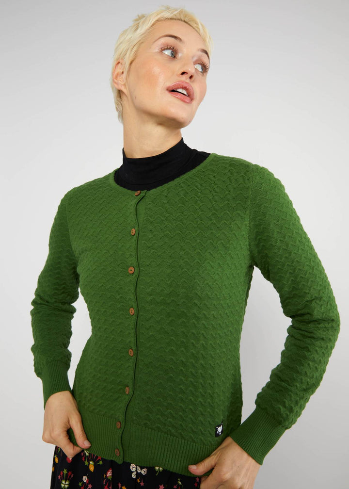 Save the Brave mushroom green knit