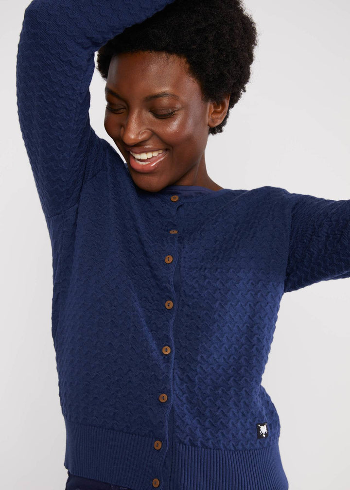 Save the Brave old library blue knit