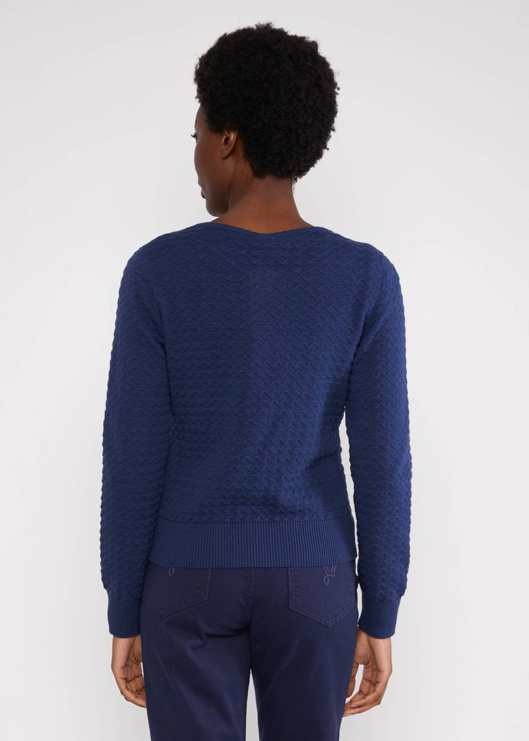 Save the Brave old library blue knit