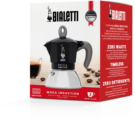 Espressokocher Moka Induction schwarz 4 Tassen