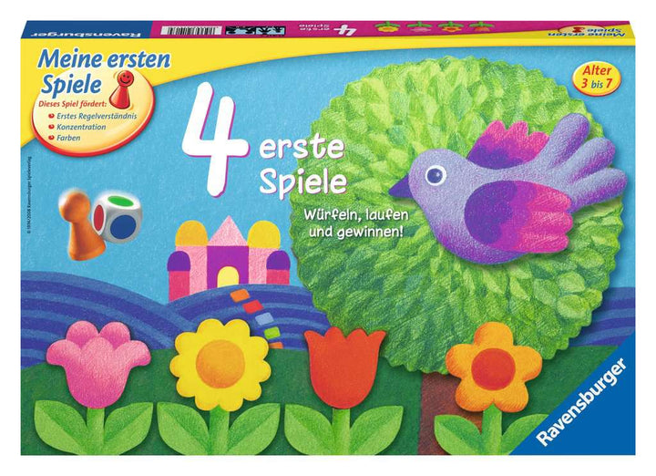 Ravensburger 21417 - 4 erste Spiele - Spielesammlung für die Kleinen -  Spiele für Kinder ab 3 Jahren, Brettspiele für 2-6 Spieler - Farbwürfel