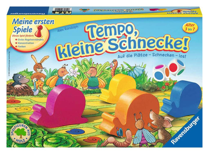 Ravensburger Kinderspiel 21420 - Tempo kleine Schnecke, Das spannende Schneckenrennen, Brettspiel und Gesellschaftsspiel für Mädchen und Jungen , 2-6 Spieler, ab 3 Jahren