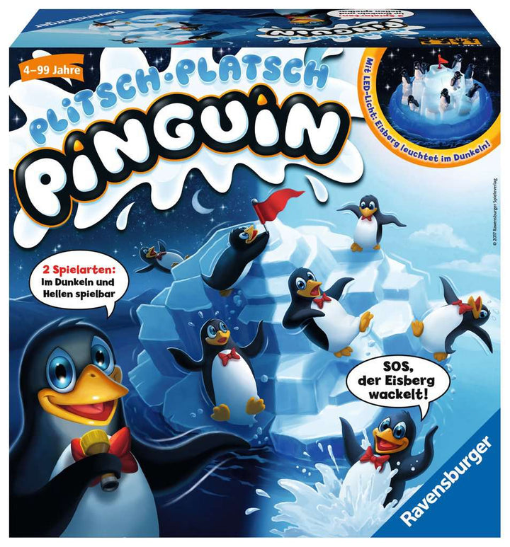 Ravensburger 21325 - Plitsch Platsch Pinguin - großer Spielspaß mit Geschicklichkeitsfaktor für Kinder und Erwachsene - Klassiker für 1 bis 5 Spieler ab 4 Jahren