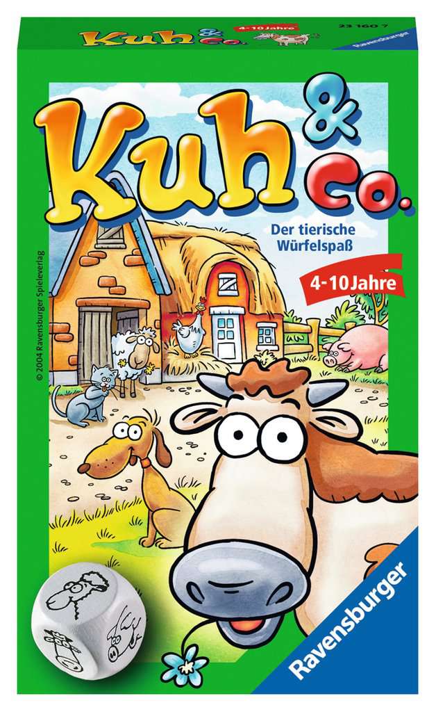 Ravensburger 23160 - Kuh und co, Mitbringspiel für 2-6 Spieler, Kinderspiel ab 4 Jahren, Reisespiel für unterwegs