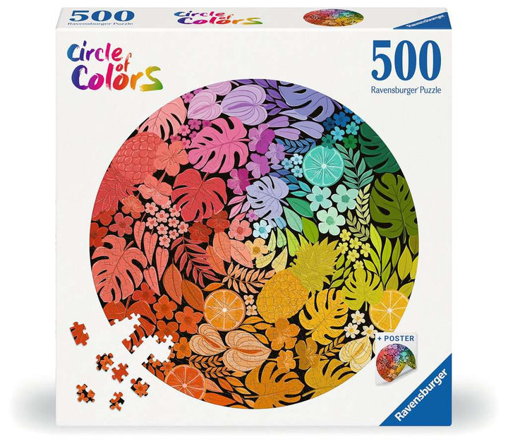 Ravensburger - Puzzle für Erwachsene - Rundes Puzzle mit 500 Teilen - Geeignet ab 12 Jahren - Tropisch (Farbkreis) - Puzzle Made in Europe - 12000821