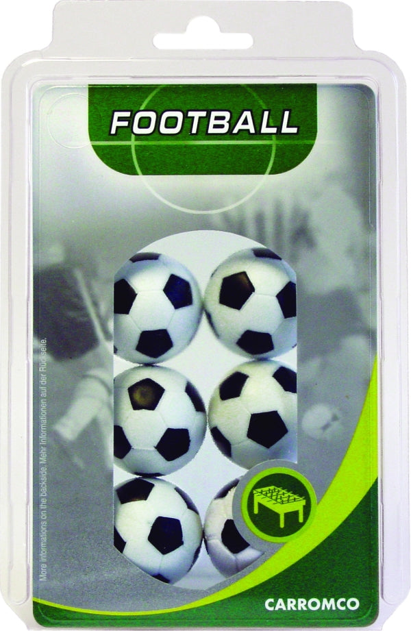 Kickerbälle, 6x schwarz-weiß, Blister
