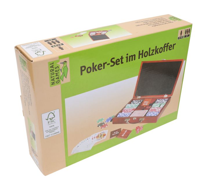 NG Pokerset in Holzkoffer mit 200 Chips