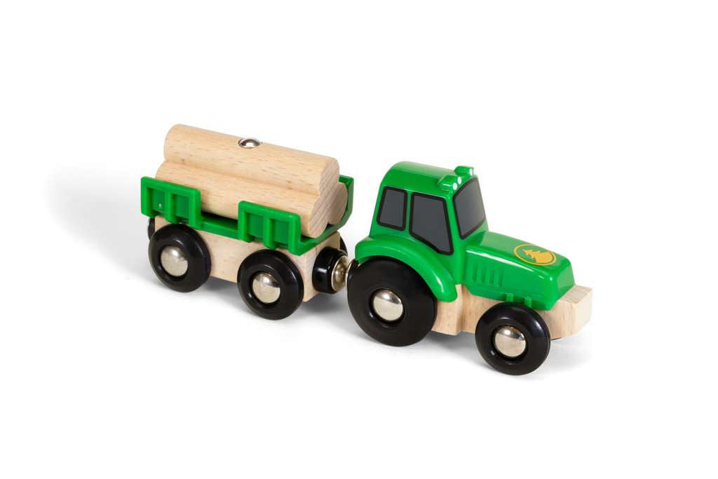 Traktor mit Holz-Anhänger