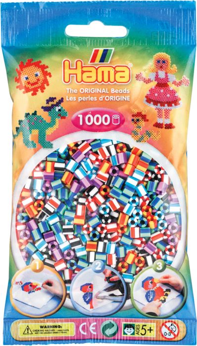 HAMA Perlen gestreift gemischt 1.000St.