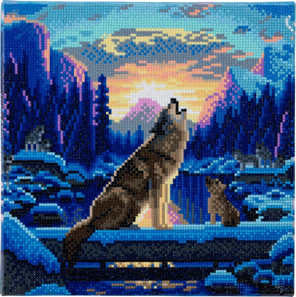 Crystal Art Heulende Wölfe 30x30 cm