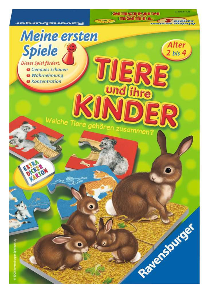 Ravensburger 21403 - Tiere und ihre Kinder - Kinderspiel, Tierwelt kennenlernen -  für 1-4 Spieler ab 2 Jahren