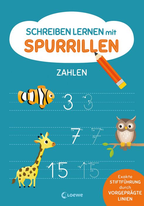 Schreiben lernen mit Spurrillen - Zahlen