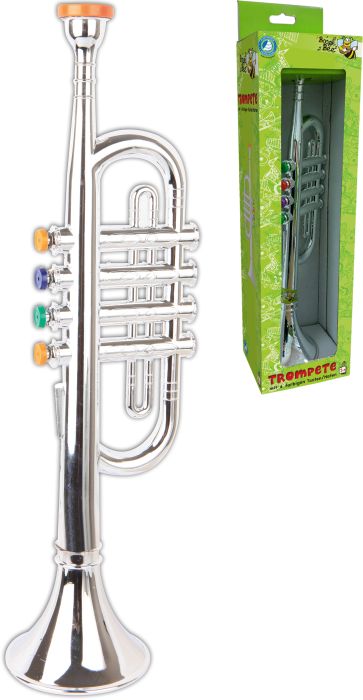 BGB Trompete silber, 4 Tasten, 38cm