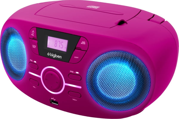 Tragbares CD/Radio mit USB pink