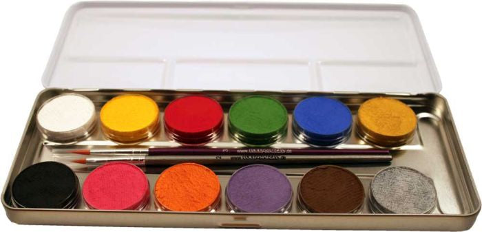 Karnevalsschminke 12 Fb. Metall-Palette