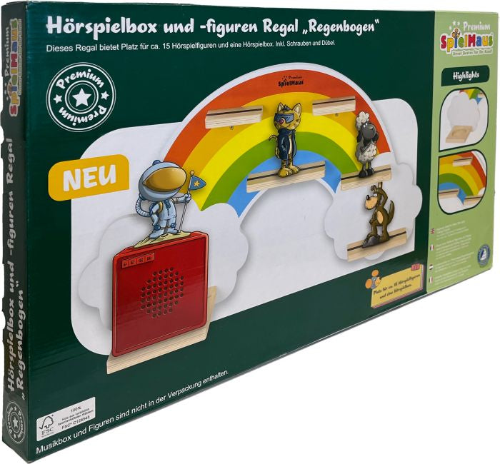 SMH Hörspielbox+Figuren Regal Regenbogen