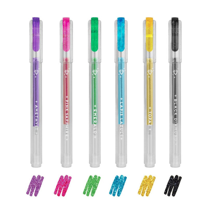 SET OF 6 GLITTER GEL PENS - SHINE LIKE A DIAMOND - MULTICOLOR