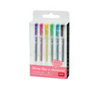 SET OF 6 GLITTER GEL PENS - SHINE LIKE A DIAMOND - MULTICOLOR