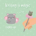 LIGHT-UP CAT BALLPOINT PEN - WRITING IS MAGIC - KITTY