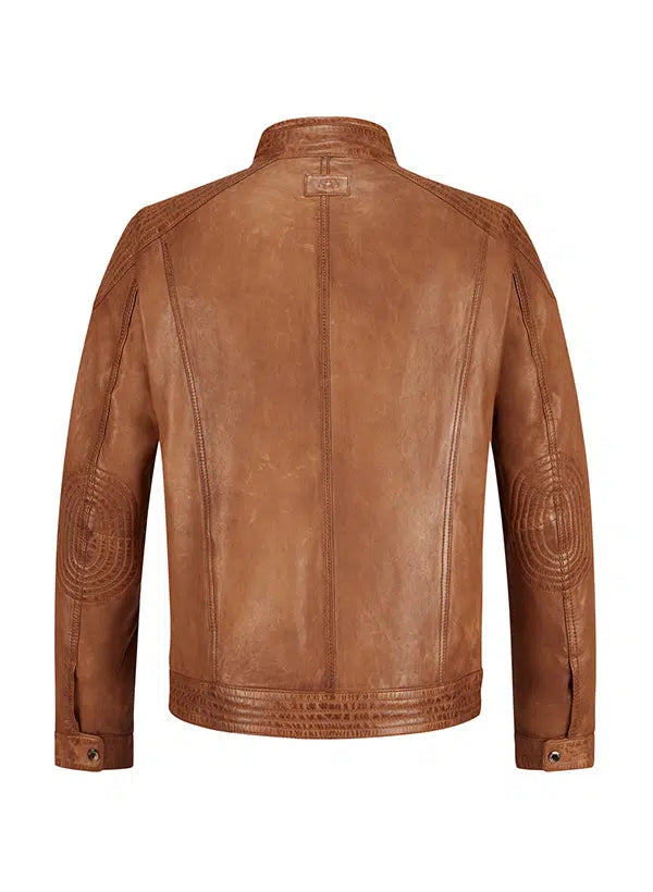 MILESTONE Lederjacke MS Parker aus Lammnappa in cognac