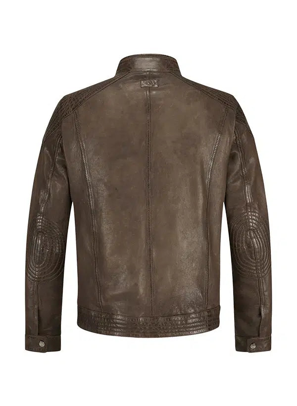 MILESTONE Lederjacke MS Parker aus Lammnappa in dunkelbraun