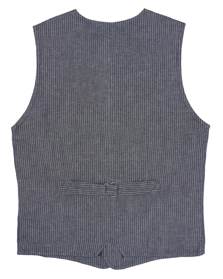 1905 Hauler Vest grey striped linen