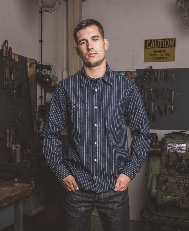 1937 Roamer Shirt  blue wabash denim