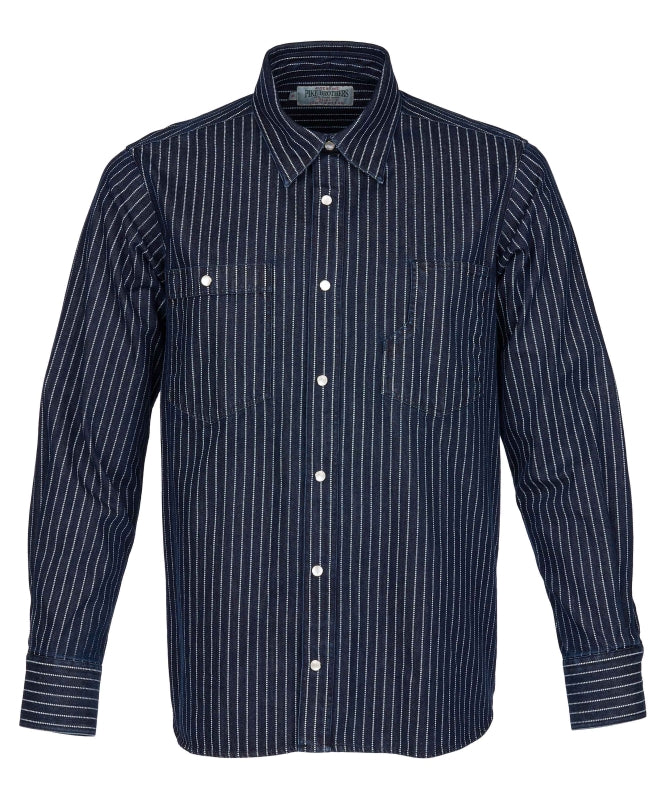 1937 Roamer Shirt  blue wabash denim