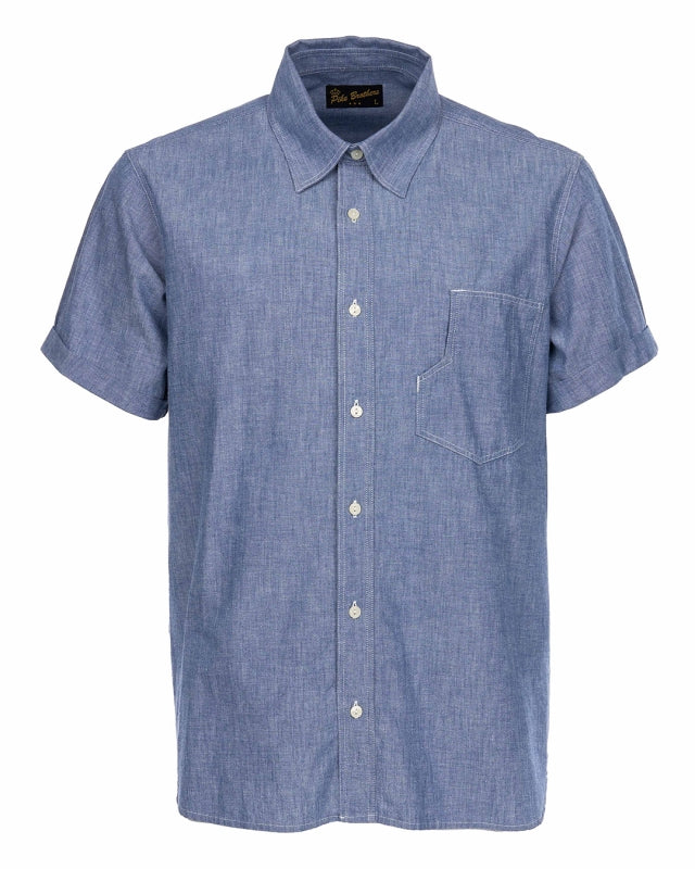 1937 Roamer Shirt short sleeve  - blue chambrey