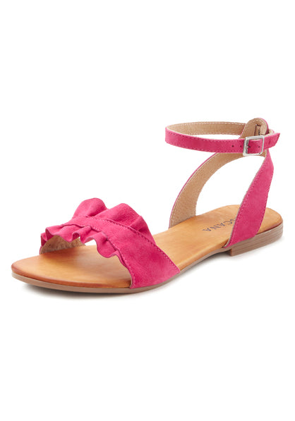 Sandale aus Leder pink LASCANA