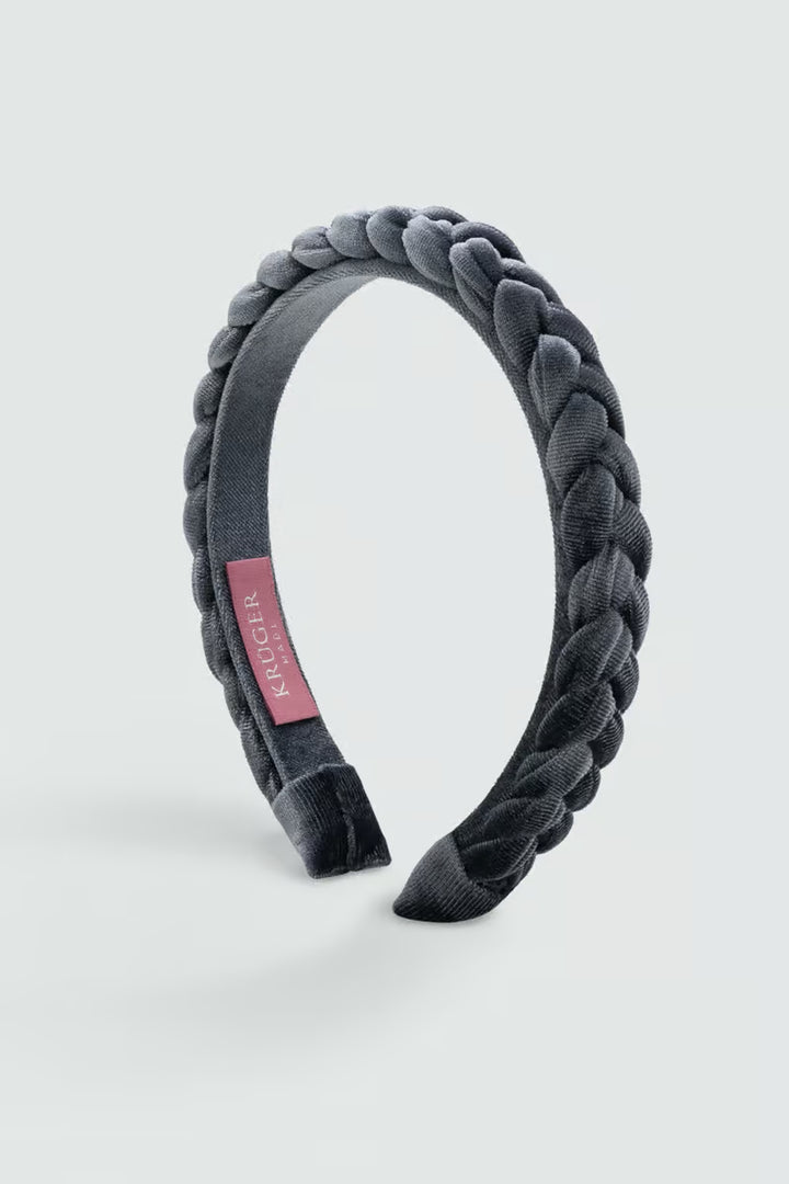 Schmaler Samt-Haarreif blau