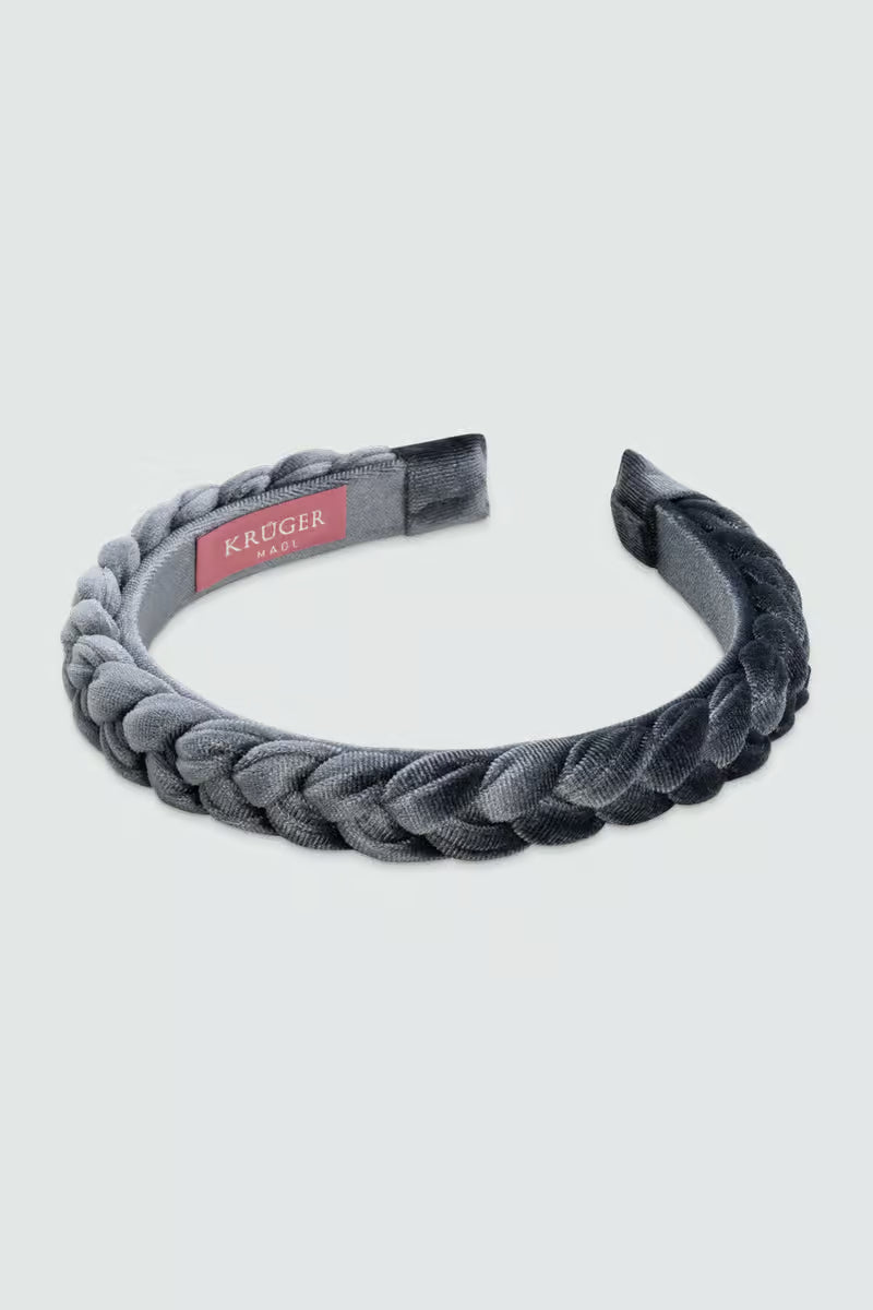 Schmaler Samt-Haarreif blau