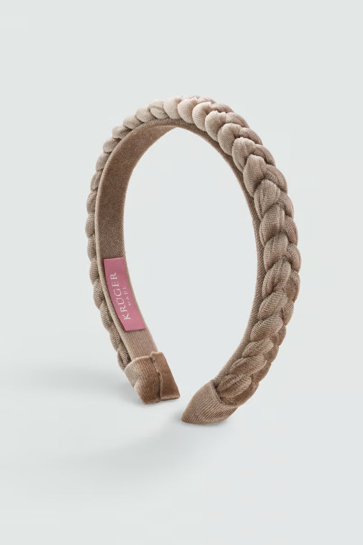 Schmaler Samt-Haarreif beige