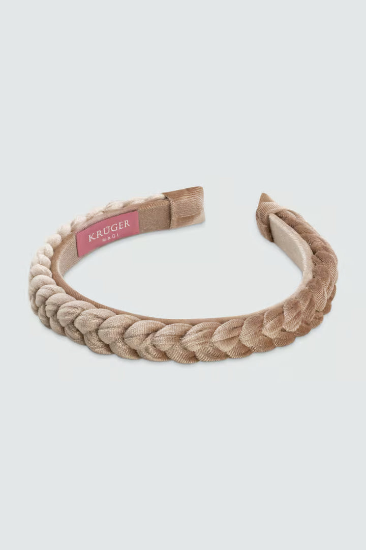 Schmaler Samt-Haarreif beige